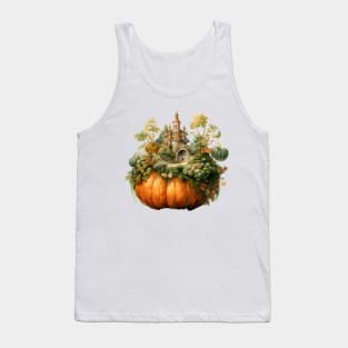 Autumn Magic - Pumpkin Transformed into Miniature Forest in Watercolor Tank Top